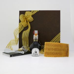 Traditional Balsamic Vinegar CLASSIC PRECIOUS GIFT Box with Parmigiano Reggiano Vacche rosse