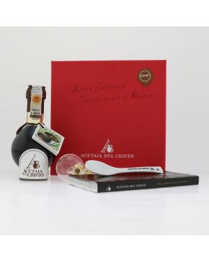 Traditional Balsamic Vinegar CHESTNUT  CASKET box with Dosing Cap and Tasting Spoon