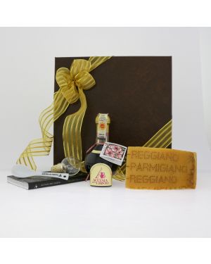 Extra-Old CHERRY Traditional Balsamic Vinegar PRECIOUS GIFT Box with Parmigiano Reggiano Vacche rosse
